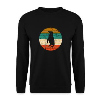 Pinguin Südpol Penguin - Unisex Pullover - Schwarz - Vorne - Alina (178cm) & Michal (187cm)