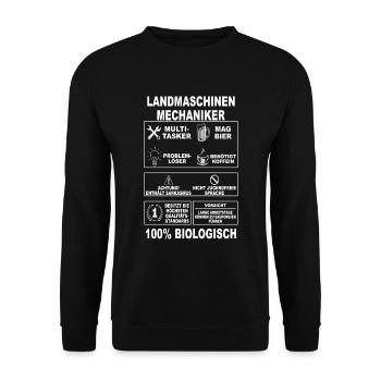 Landmaschinenmechaniker - Unisex Pullover - Schwarz - Vorne - Alina (178cm) & Michal (187cm)