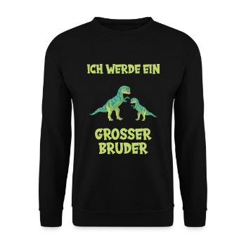 Ich werde großer Bruder - Unisex Pullover - Schwarz - Vorne - Alina (178cm) & Michal (187cm)