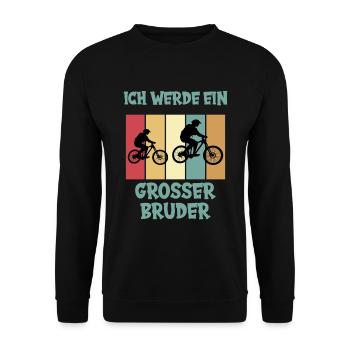 Ich werde großer Bruder - Unisex Pullover - Schwarz - Vorne - Alina (178cm) & Michal (187cm)