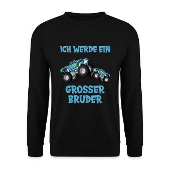 Ich werde großer Bruder - Unisex Pullover - Schwarz - Vorne - Alina (178cm) & Michal (187cm)