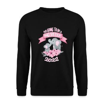 Promoted to Big Sister 2022 - Unisex Sweatshirt - black - Front - Alina (178cm) & Michal (187cm)