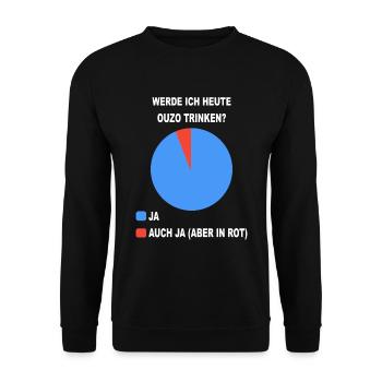 Ouzo Griechenland Alkohol - Unisex Pullover - Schwarz - Vorne - Alina (178cm) & Michal (187cm)