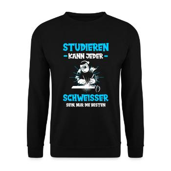 Schweißer Schweißen Beruf Schweisser Studieren - Unisex Pullover - Schwarz - Vorne - Alina (178cm) & Michal (187cm)