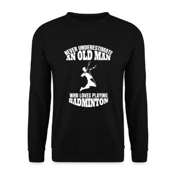 Badminton Federball Federballliebhaber Geschenk - Unisex Pullover - Schwarz - Vorne - Alina (178cm) & Michal (187cm)