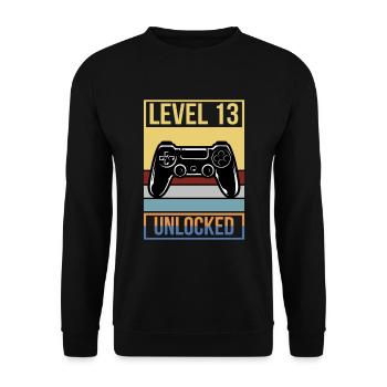 13th Birthday Birthday 2008 Gaming Level 13 - Unisex Sweatshirt - black - Front - Alina (178cm) & Michal (187cm)