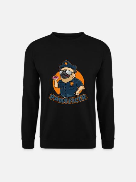 Pawfficer Der Donut Polizeihund - Unisex Pullover - Schwarz