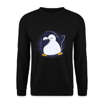 Dabbing Pingouin - Sweat-shirt Unisexe - noir - Devant - Alina (178cm) & Michal (187cm)