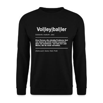 Volleyball Sport Volleyballer Definition - Unisex Pullover - Schwarz - Vorne - Alina (178cm) & Michal (187cm)