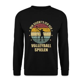 Volleyball Sport Volleyballer Mir reichts - Unisex Pullover - Schwarz - Vorne - Alina (178cm) & Michal (187cm)
