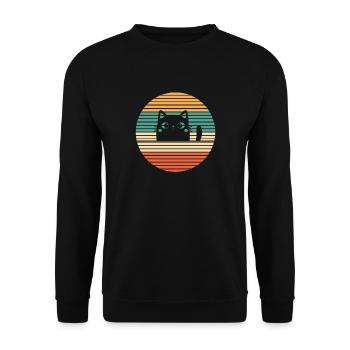 Chat dame chat ami chat - Sweat-shirt Unisexe - noir - Devant - Alina (178cm) & Michal (187cm)