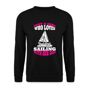 Sail daughter sailing woman sailor sailing sport father - Unisex Sweatshirt - black - Front - Alina (178cm) & Michal (187cm)