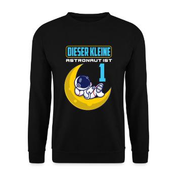 1. Geburtstag 1 Jahr Astronaut Weltraum Party - Unisex Pullover - Schwarz - Vorne - Alina (178cm) & Michal (187cm)