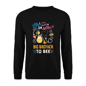 Pink Or Blue Gender Reveal Baby Party Frère - Sweat-shirt Unisexe - noir - Devant - Alina (178cm) & Michal (187cm)