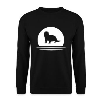 Loutres - Sweat-shirt Unisexe - noir - Devant - Alina (178cm) & Michal (187cm)