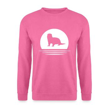 Loutres - Sweat-shirt Unisexe - rose - Devant
