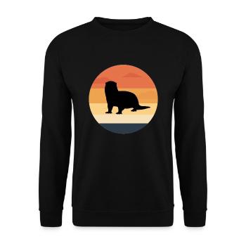 Loutres - Sweat-shirt Unisexe - noir - Devant - Alina (178cm) & Michal (187cm)