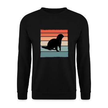 Loutres - Sweat-shirt Unisexe - noir - Devant - Alina (178cm) & Michal (187cm)