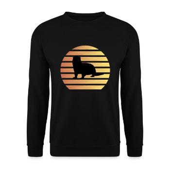 Loutres - Sweat-shirt Unisexe - noir - Devant - Alina (178cm) & Michal (187cm)