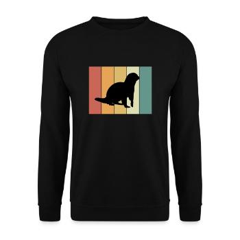 Loutres - Sweat-shirt Unisexe - noir - Devant - Alina (178cm) & Michal (187cm)