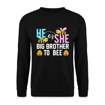 Pink Or Blue Gender Reveal Baby Party Frère - Sweat-shirt Unisexe - noir - Devant - Alina (178cm) & Michal (187cm)