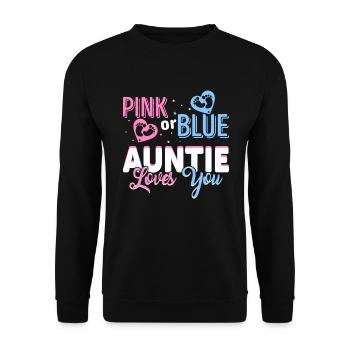 Pink Or Blue Gender Reveal Baby Party Tante - Sweat-shirt Unisexe - noir - Devant - Alina (178cm) & Michal (187cm)