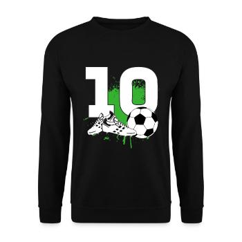 10e anniversaire 10 ans footballeur - Sweat-shirt Unisexe - noir - Devant - Alina (178cm) & Michal (187cm)
