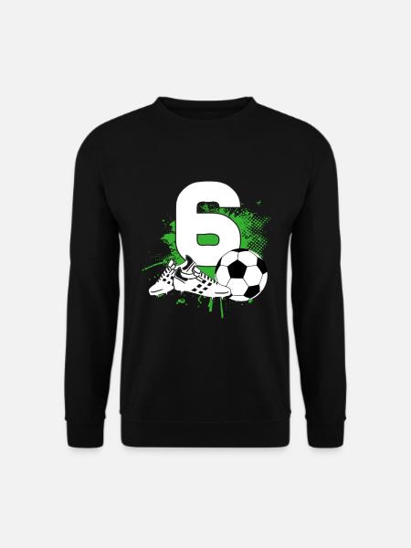 6. Geburtstag 6 Jahre Fußball Fußballspieler - Unisex Pullover - Schwarz