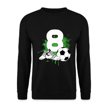 8ème anniversaire 8 ans footballeur - Sweat-shirt Unisexe - noir - Devant - Alina (178cm) & Michal (187cm)