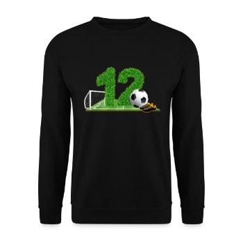 12th birthday 12 years football football player - Unisex Sweatshirt - black - Front - Alina (178cm) & Michal (187cm)