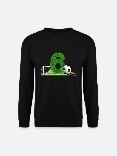 6. Geburtstag 6 Jahre Fußball Fußballspieler - Unisex Pullover - Schwarz