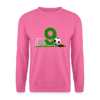 9. Geburtstag 9 Jahre Fußball Fußballspieler - Unisex Pullover - Pink - Vorne