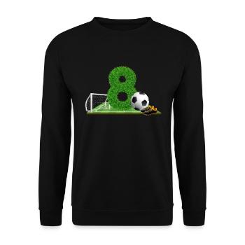 8ème anniversaire 8 ans footballeur - Sweat-shirt Unisexe - noir - Devant - Alina (178cm) & Michal (187cm)