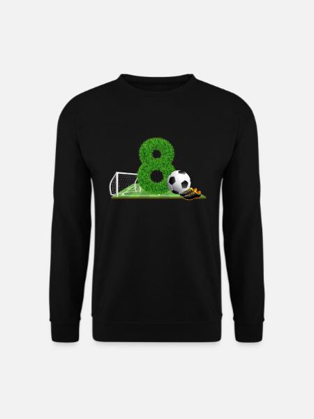 8. Geburtstag 8 Jahre Fußball Fußballspieler - Unisex Pullover - Schwarz