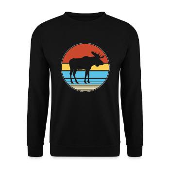 Elch - Unisex Pullover - Schwarz - Vorne - Alina (178cm) & Michal (187cm)