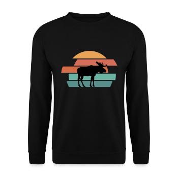Elch - Unisex Pullover - Schwarz - Vorne - Alina (178cm) & Michal (187cm)