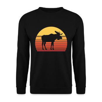 Elch - Unisex Pullover - Schwarz - Vorne - Alina (178cm) & Michal (187cm)