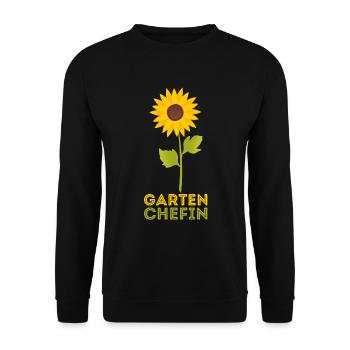 Damen Garten Chefin Tshirt | Sonnenblumen Gärtneri - Sweat-shirt Unisexe - noir - Devant - Alina (178cm) & Michal (187cm)