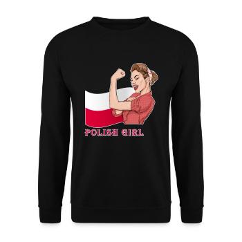 Polish girl Poland | Poland flag | I Love Poland - Sweat-shirt Unisexe - noir - Devant - Alina (178cm) & Michal (187cm)