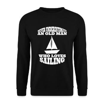 Sail Boat Grandpa Sailing Papa Ship Sailor Captain - Unisex Sweatshirt - black - Front - Alina (178cm) & Michal (187cm)