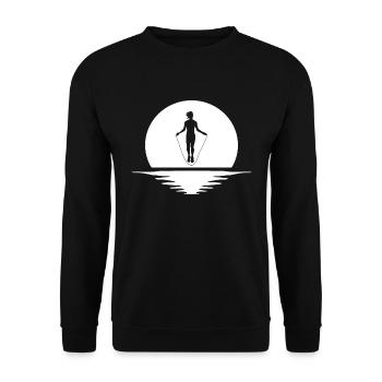 Rope jumping Skipping rope Sport - Unisex Sweatshirt - black - Front - Alina (178cm) & Michal (187cm)