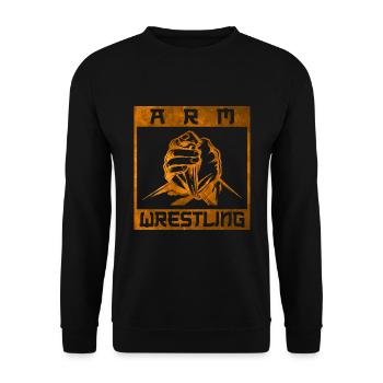 Armdrücken Hände Armwrestling - Unisex Pullover - Schwarz - Vorne - Alina (178cm) & Michal (187cm)