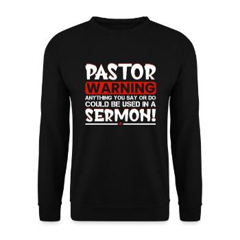 Pastor Pastor Clergy Reverend Preacher Gifts - Unisex Sweatshirt - black - Front - Alina (178cm) & Michal (187cm)