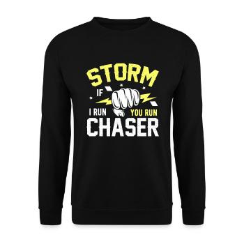 Meteorologist Meteorology Storm Chaser Gift - Unisex Sweatshirt - black - Front - Alina (178cm) & Michal (187cm)