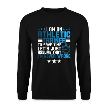 Ich bin ein Atheletiktrainer - Unisex Pullover - Schwarz - Vorne - Alina (178cm) & Michal (187cm)