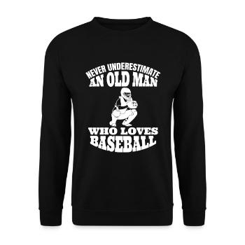 Baseball Sport Baseballliebhaber Baseballspieler - Unisex Pullover - Schwarz - Vorne - Alina (178cm) & Michal (187cm)