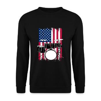 Batterie batteur cadeau États-Unis drapeau - Sweat-shirt Unisexe - noir - Devant - Alina (178cm) & Michal (187cm)