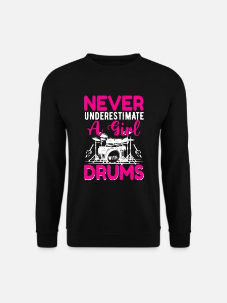 Funny Women Drums Drummer Gift - Unisex Sweatshirt - black