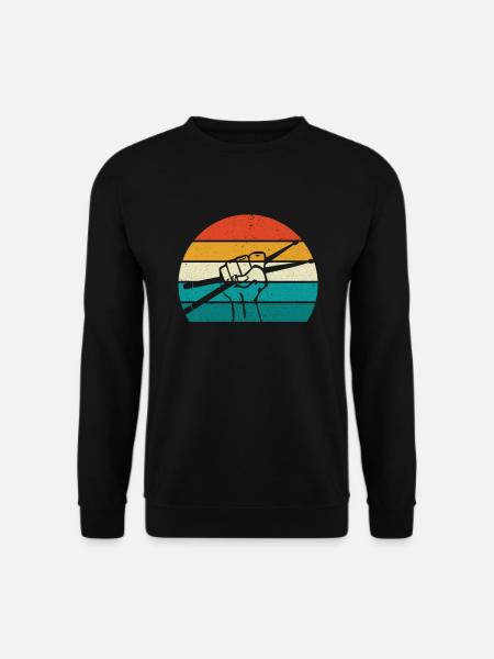 Retro Drumsticks Schlagzeug Schlagzeuger Geschenk - Unisex Pullover - Schwarz