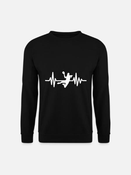 Handball Handballer Herzschlag Handballspieler ekg - Unisex Pullover - Schwarz